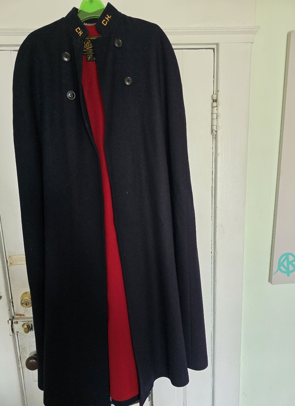 Vintage Bruck's Nurse's Cape Coat with Red Lining